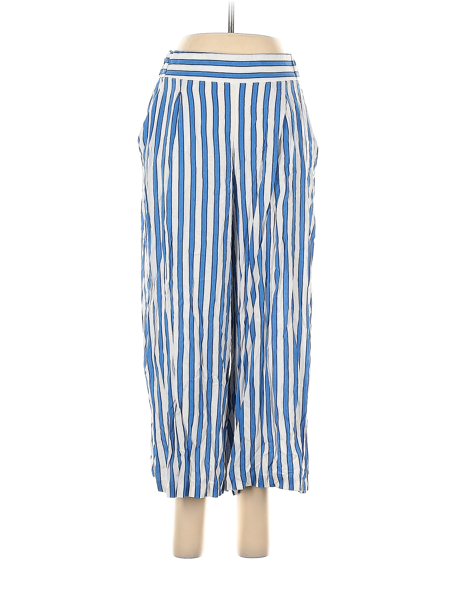 H&M 100 Viscose Stripes Multi Color Blue Casual Pants Size M 62 off thredUP