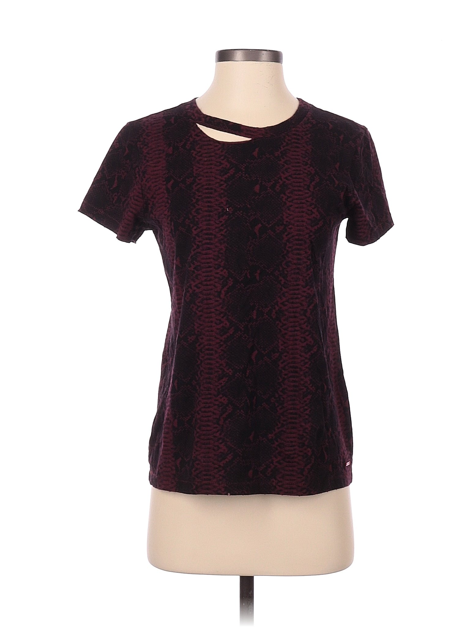 n:Philanthropy 100% Cotton Solid Colored Burgundy Short Sleeve Top Size ...