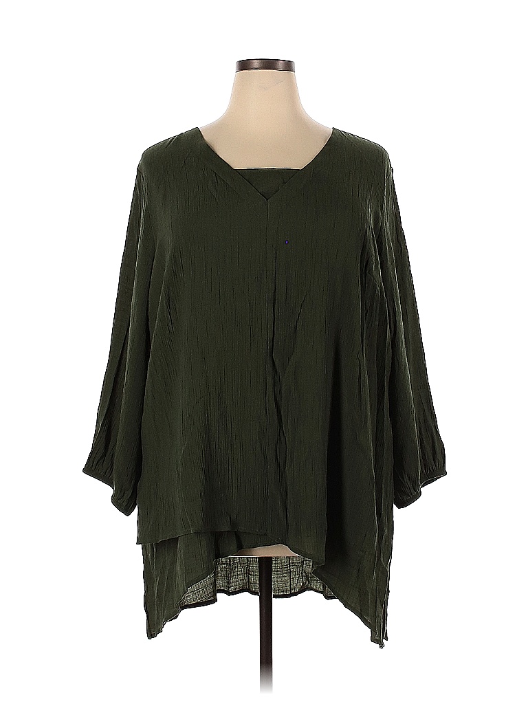 St. John's Bay Colored Green 3/4 Sleeve Blouse Size 3X (Plus) - 65% off ...