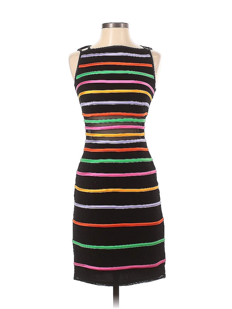 JS Collection Stripes Multi Color Black Cocktail Dress Size 4 - 80% off ...