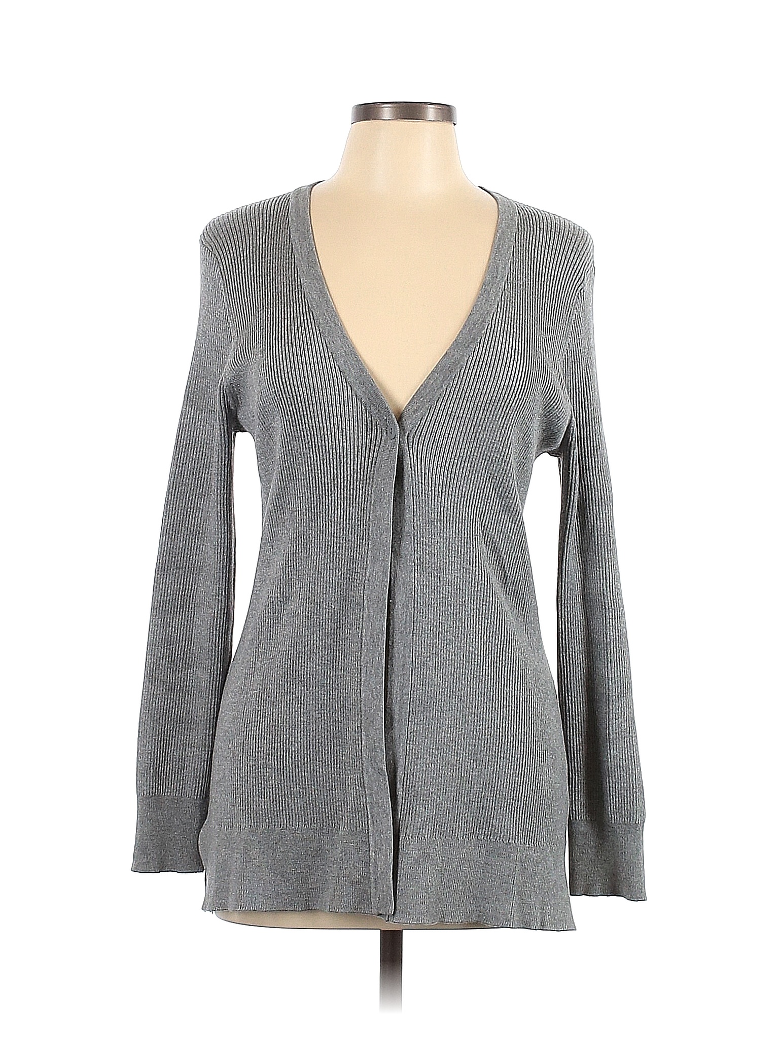 Cable & Gauge Color Block Solid Gray Cardigan Size L - 58% off | thredUP