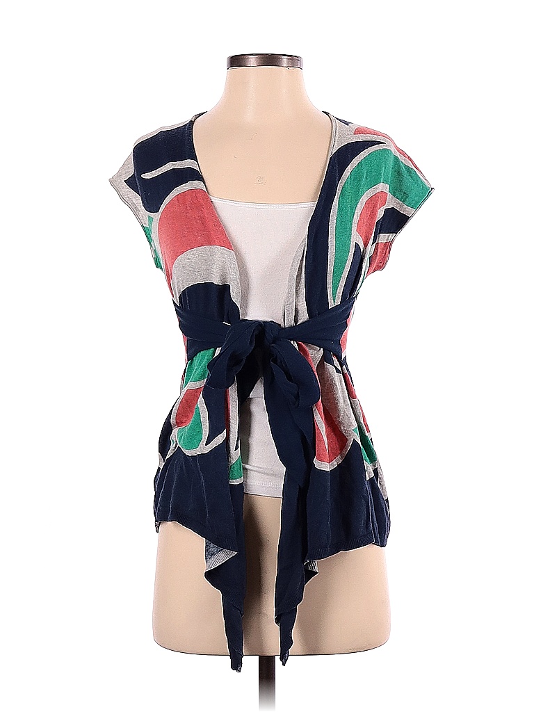Moth 100% Cotton Color Block Multi Color Green Cardigan Size XS - photo 1