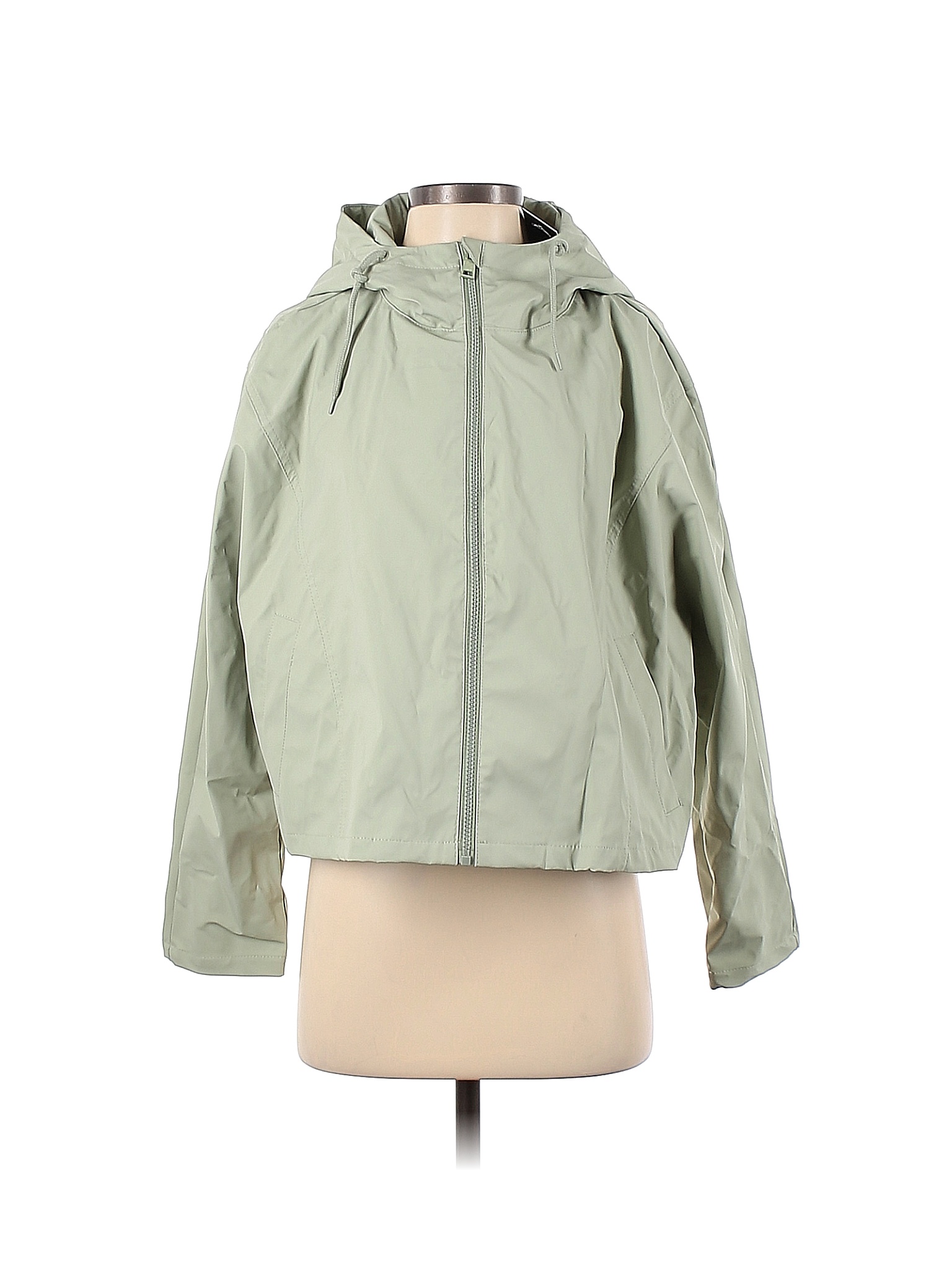 Threadbare 100 Polyurethane Solid Colored Green Raincoat Size 6 45