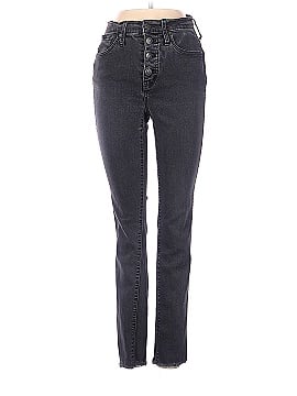 Madewell 10" High-Rise Skinny Jeans in Berkeley Black: Button-Through Edition (view 1)