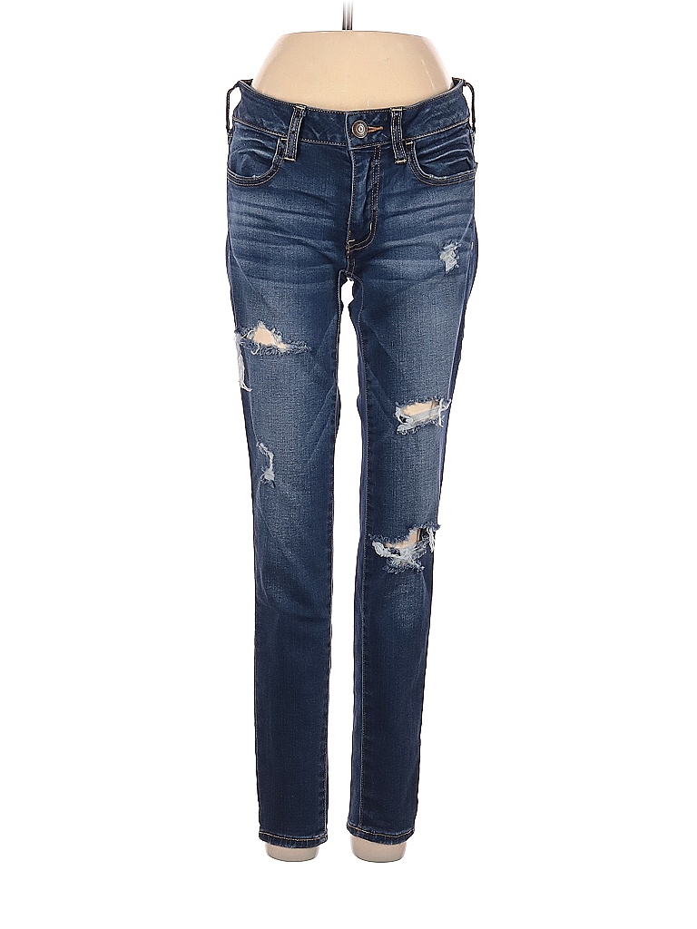 Enrich komme ud for hval American Eagle Outfitters Solid Blue Jeans Size 2 - 71% off | thredUP