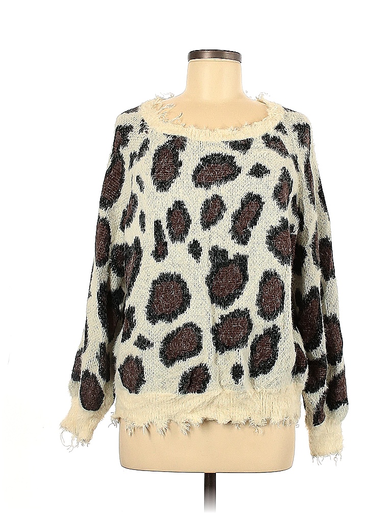 Umgee Animal Print Open Front Sweater Cardigan