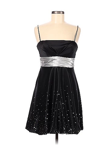 Jump Apparel by Wendye Chaitin 100 Polyester Stars Metallic Black Cocktail Dress Size 9 87 off ThredUp