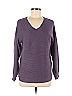 Ella Moss Color Block Solid Colored Purple Long Sleeve Blouse Size M - photo 1