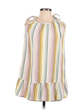 Madewell Lightestspun Tie-Strap Ruffle-Hem Cover-Up Dress in Rainbow Stripe (view 1)
