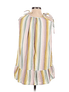 Madewell Lightestspun Tie-Strap Ruffle-Hem Cover-Up Dress in Rainbow Stripe (view 2)