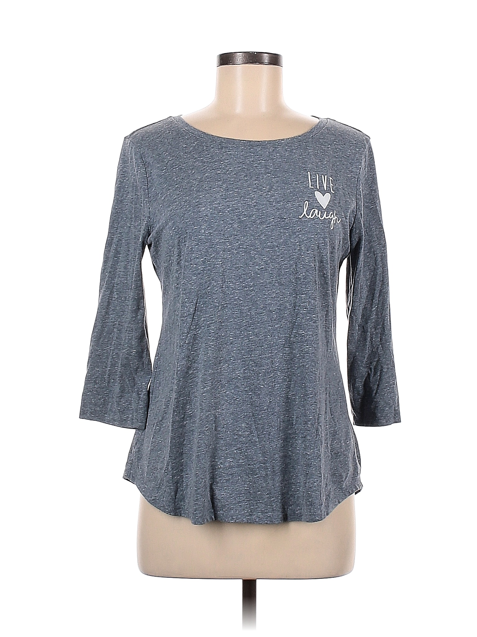T-shirt Ann Taylor LOFT Gris Simili Cuir Manches Courtes - Taille S, Occasion Très Bon état