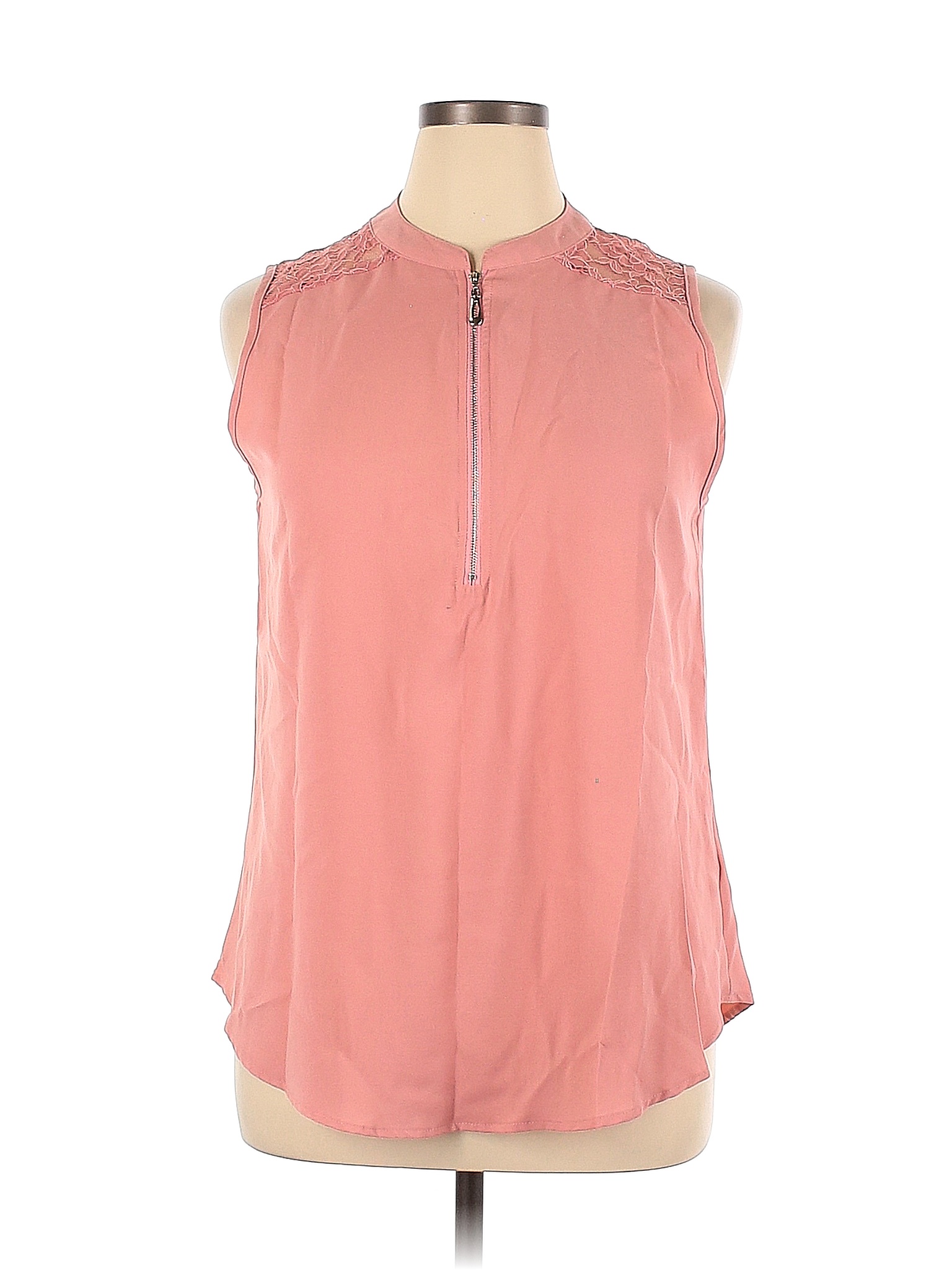 Assorted Brands Solid Colored Pink Sleeveless Blouse Size Xl 65 Off