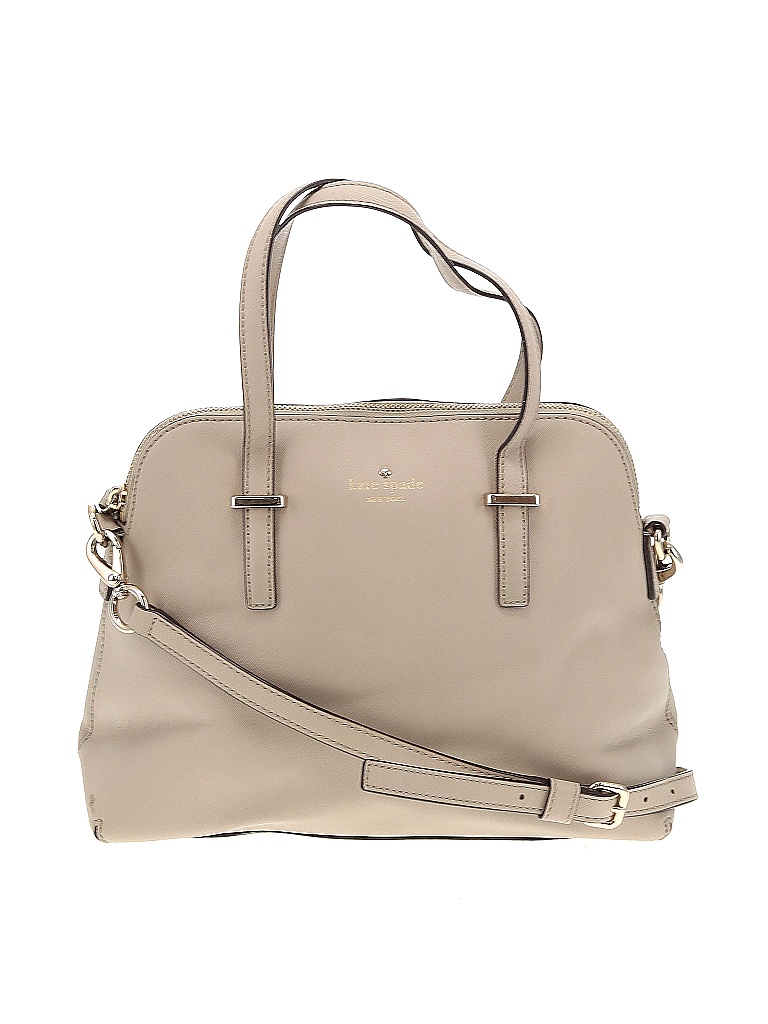 Kate Spade New York 100% Cow Leather Solid Colored Tan Leather Satchel One Size - 75% off | thredUP