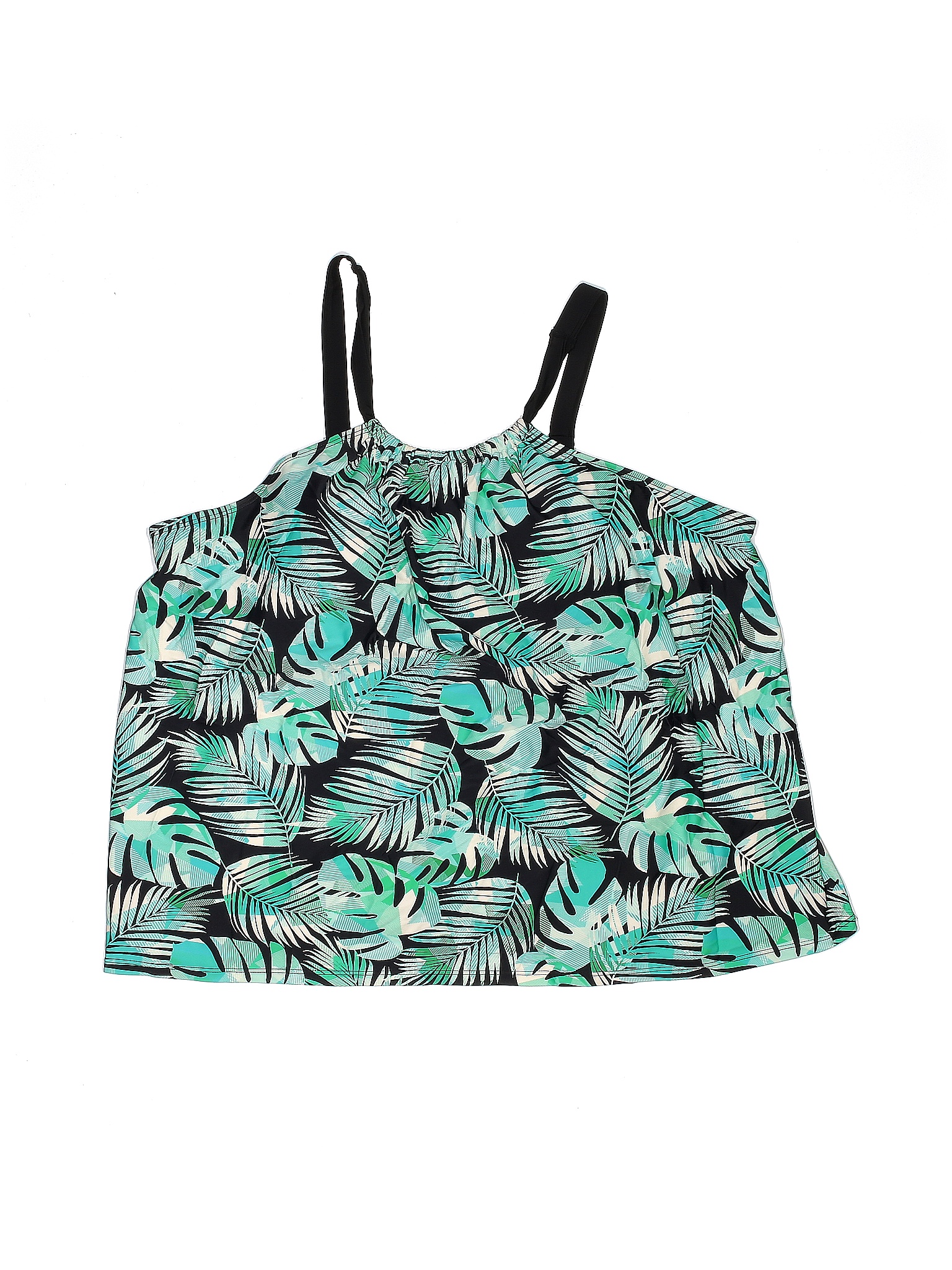 Swimsuits for all Tropical Multi Color Green Swimsuit Top Size 24 (Plus