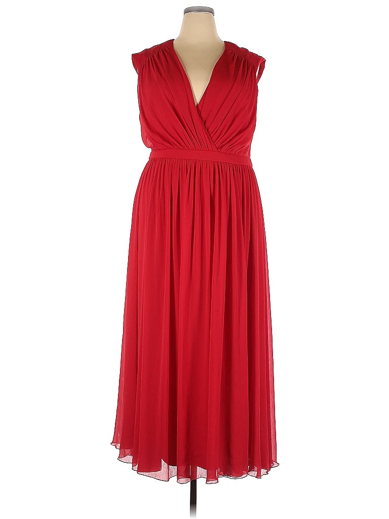 Badgley Mischka Solid Colored Red Cocktail Dress Size 18 (Plus) - 72% ...