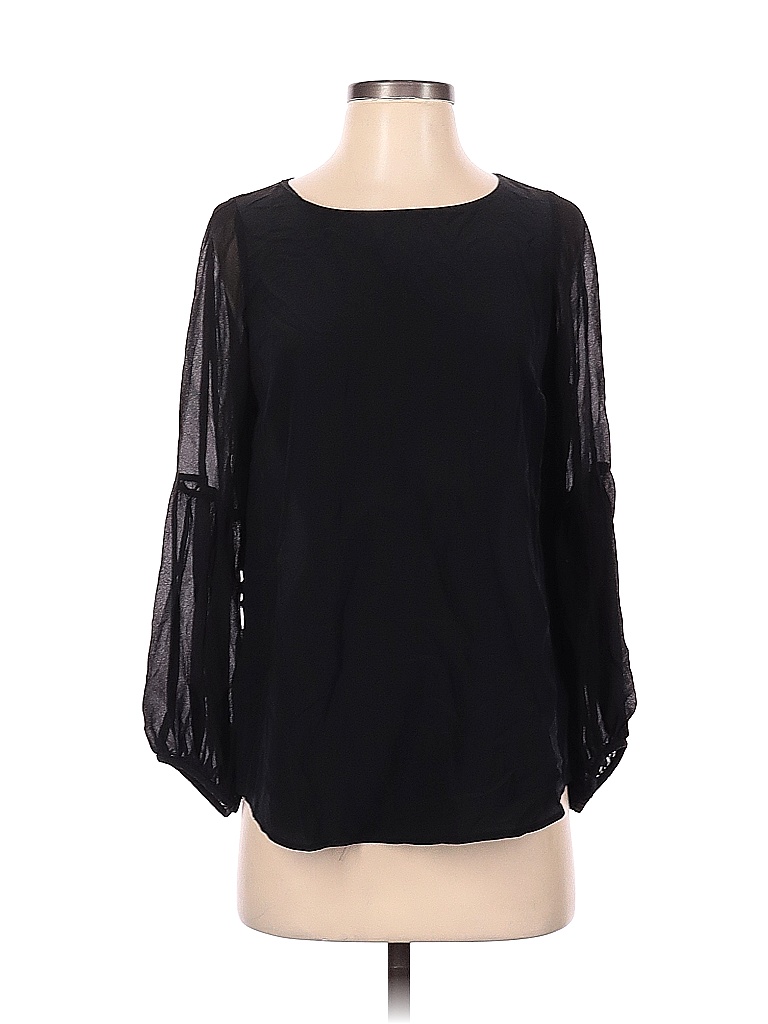 Club Monaco 100% Silk Black Long Sleeve Silk Top Size S - 85% off | thredUP