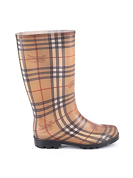 Burberry Plaid Colored Tan Rain Boots Size 6 - 64% off | thredUP