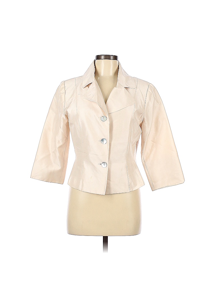 Newport News 100% Silk Solid Tan Silk Blazer Size 8 - 73% off | thredUP