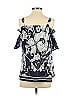 Unique Spectrum 100% Polyester Blue Short Sleeve Blouse Size S - photo 2