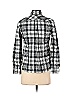 Talbots Plaid Checkered-gingham Tweed Gray Black Long Sleeve Button-Down Shirt Size P - photo 2