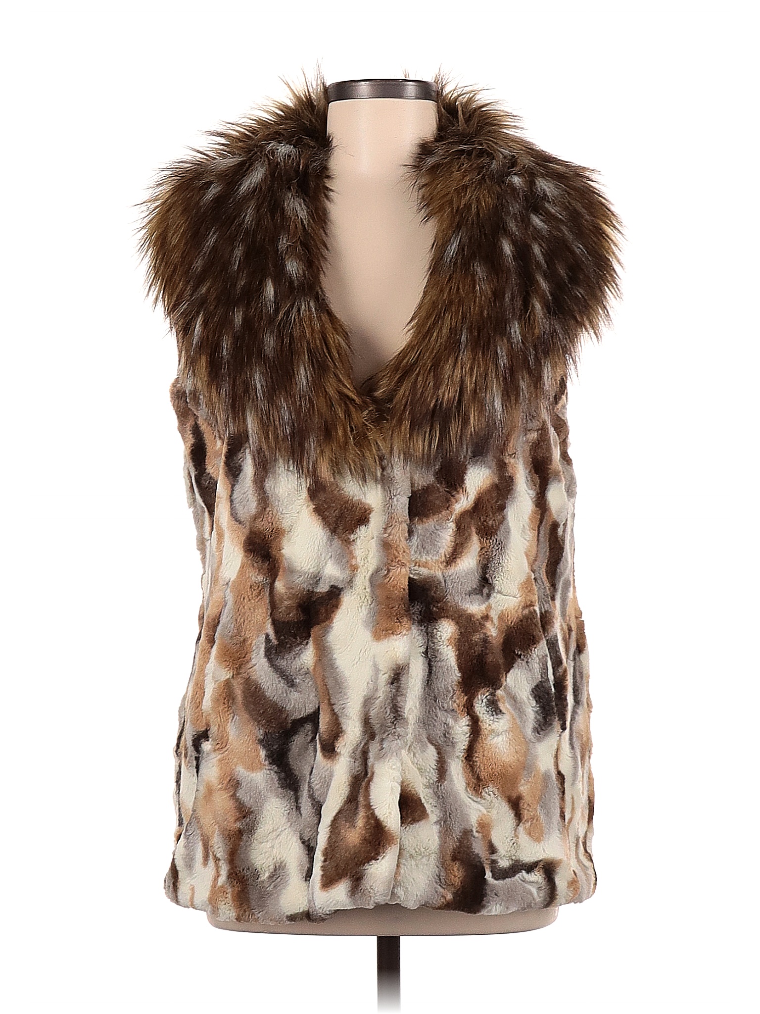 A by Adrienne Landau 100% Polyester Tan Faux Fur Vest Size M - 33% off ...