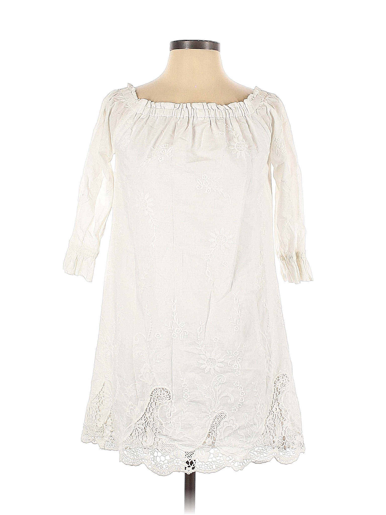 Abercrombie & Fitch 100 Cotton Solid White Casual Dress Size XS 75
