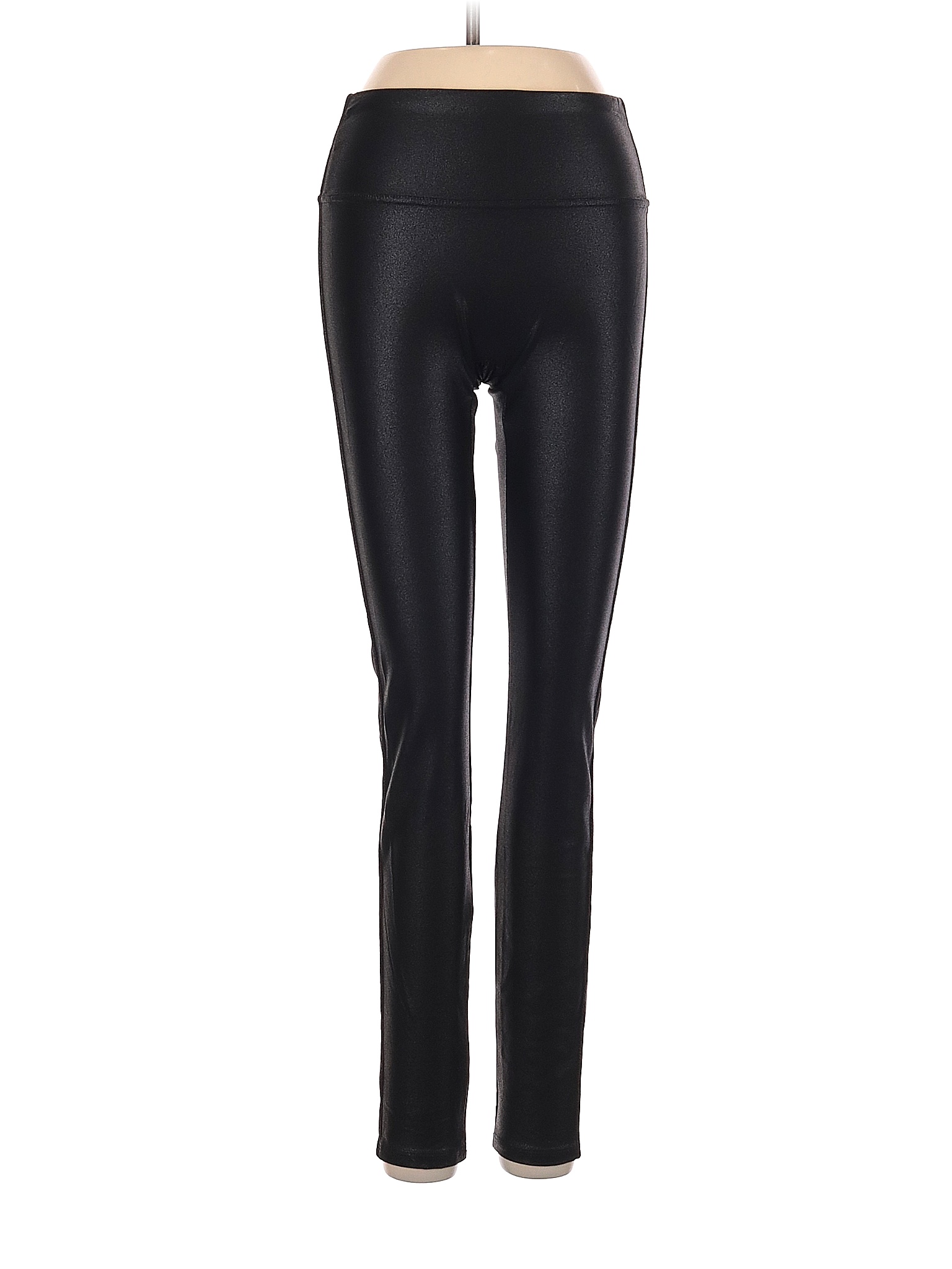 Assorted Brands Solid Black Faux Leather Pants Size S 59 off thredUP