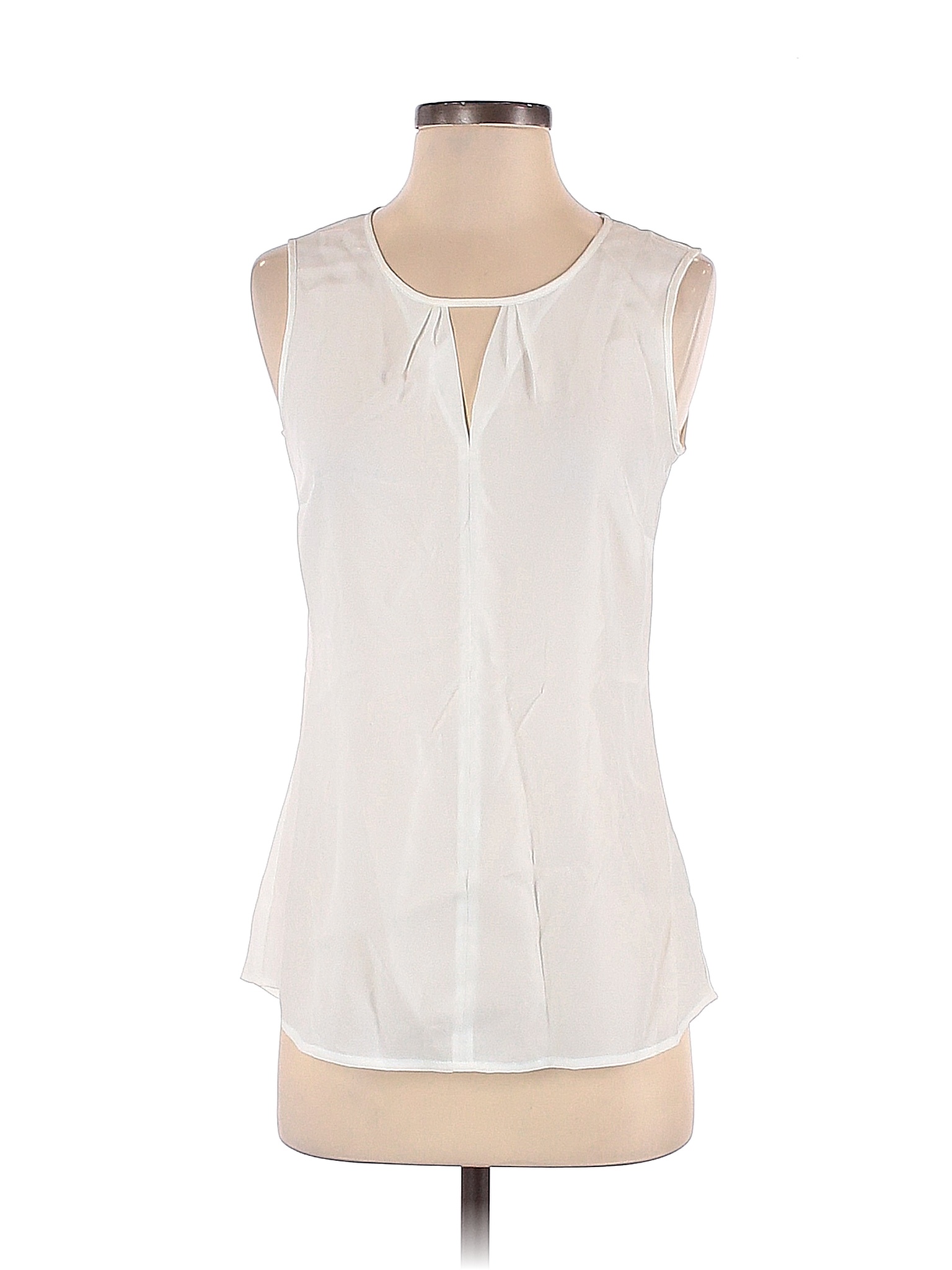 Nic + Zoe 100% Polyester Solid White Sleeveless Blouse Size XS - 80% ...