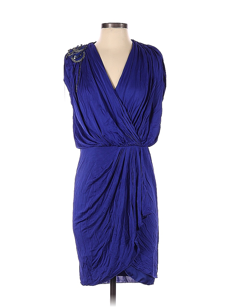 David Meister Solid Sapphire Purple Cocktail Dress Size 4 - photo 1