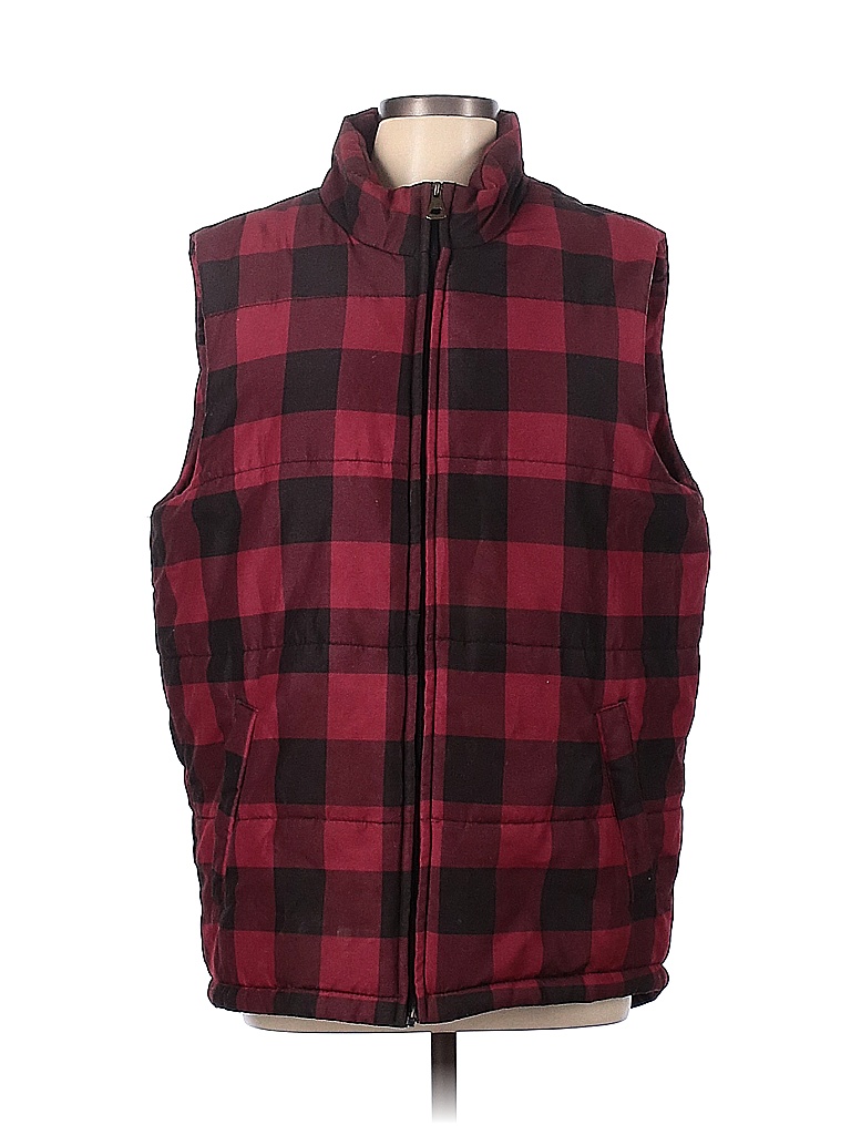 Weatherproof 100% Polyester Checkered-gingham Red Vest Size L - photo 1