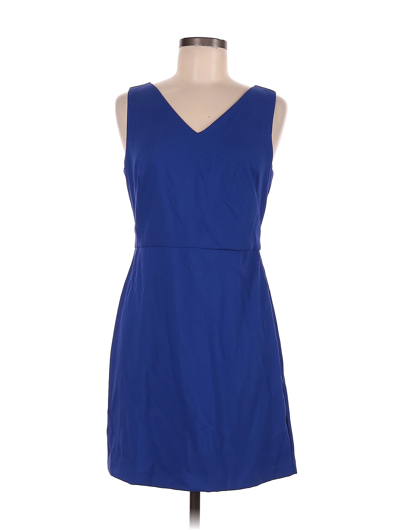 Ann Taylor LOFT Solid Sapphire Blue Casual Dress Size 6 (Petite) 68