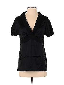 BCBGMAXAZRIA Short Sleeve Silk Top (view 1)