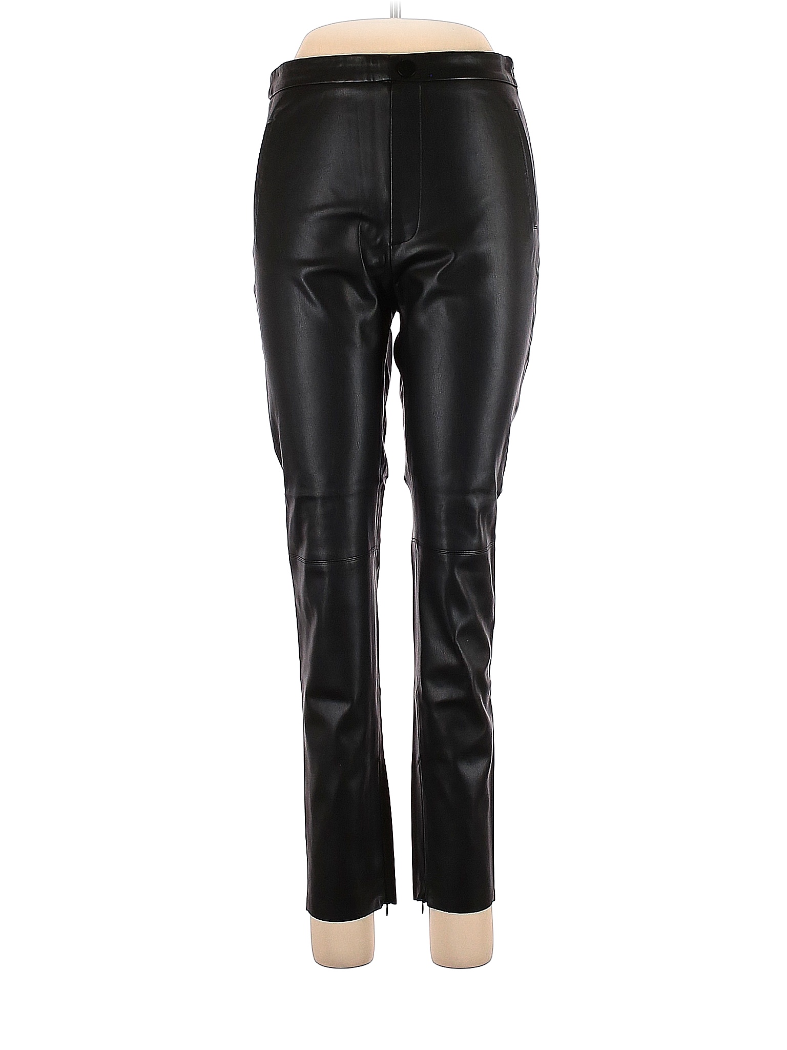 Zara Solid Black Faux Leather Pants Size L 54 Off Thredup