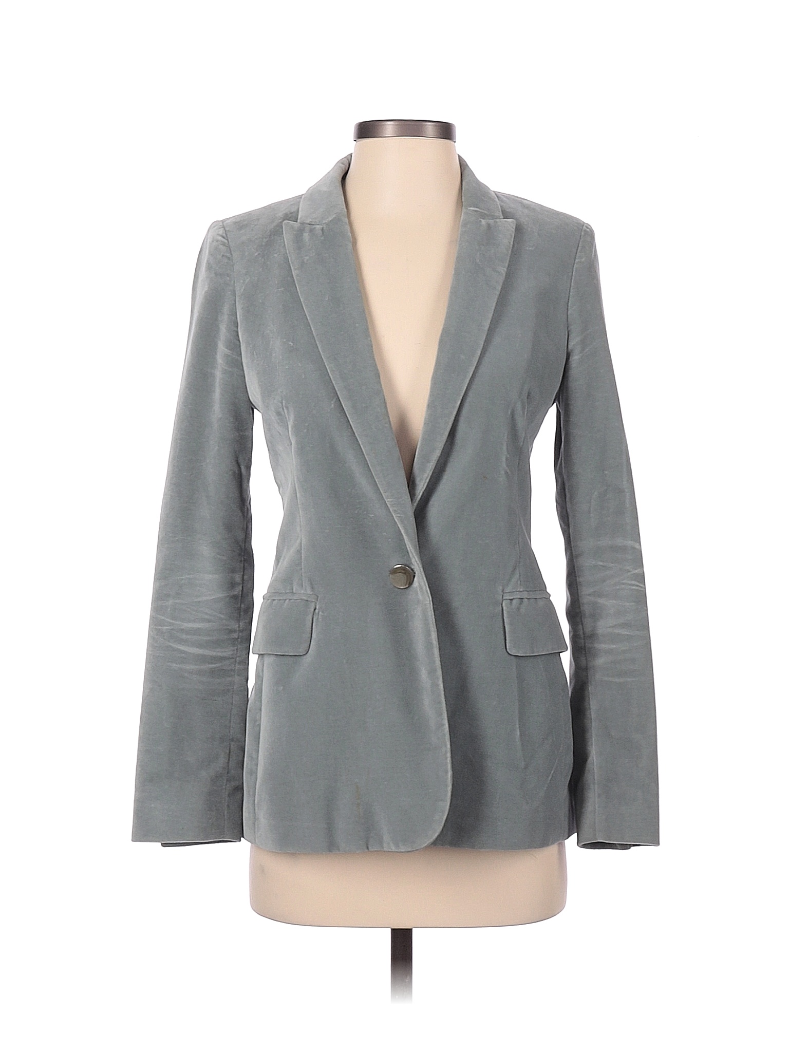 Reiss 100% Cotton Solid Gray Blazer Size 2 - 84% off | thredUP