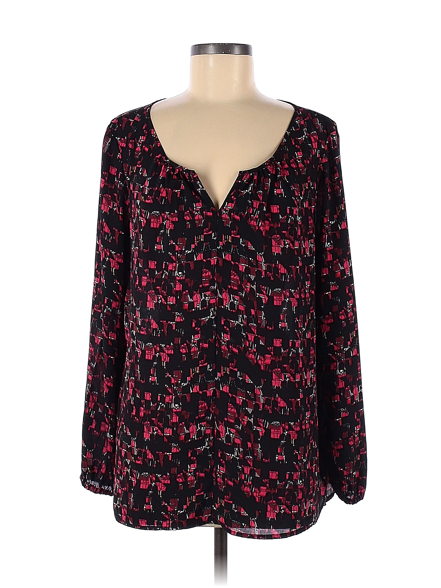 Thakoon for Design Nation 100 Polyester Floral Black Long Sleeve