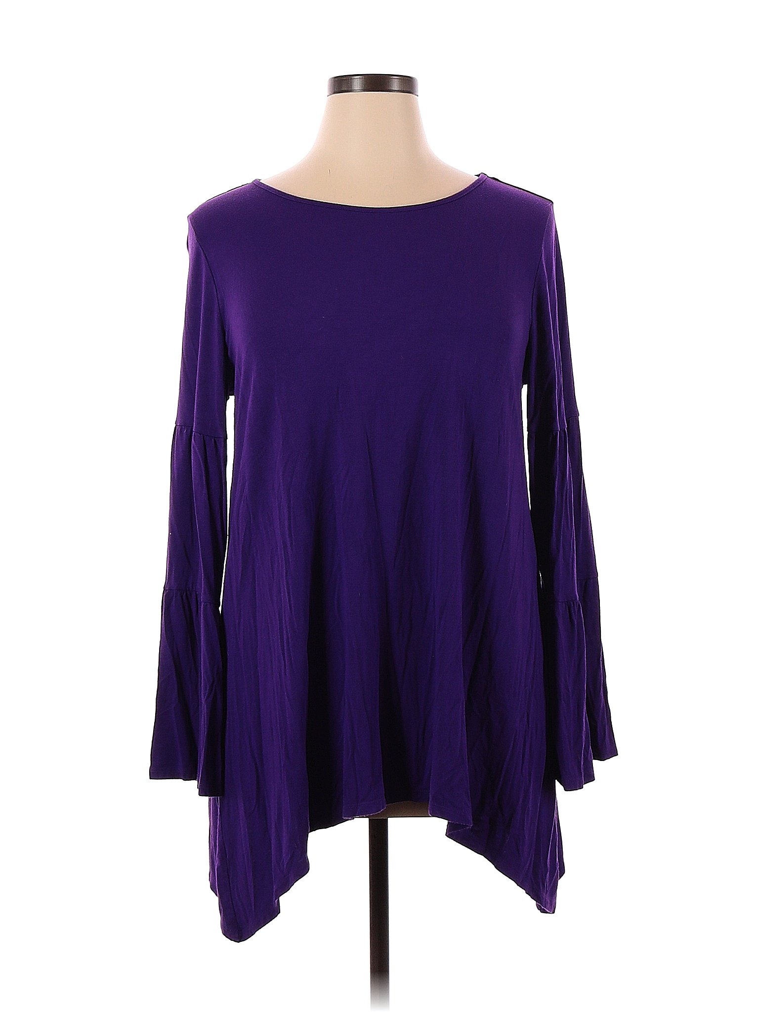 Kate & Mallory designs Solid Colored Purple Long Sleeve Top Size XL ...