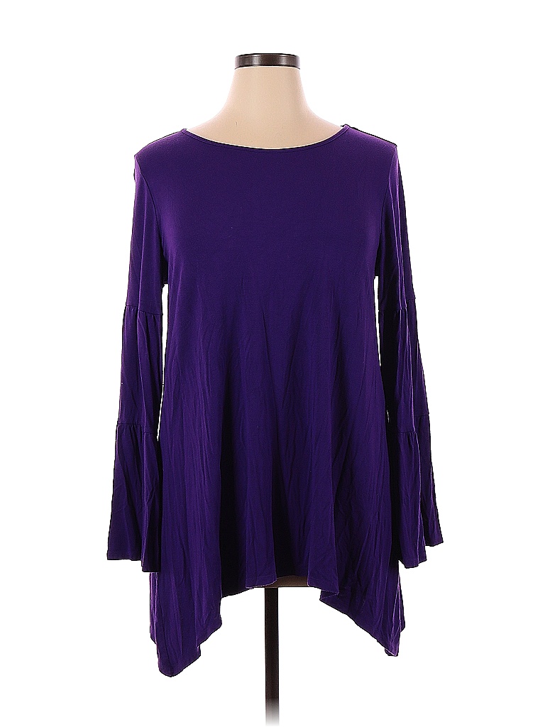 Kate & Mallory designs Solid Colored Purple Long Sleeve Top Size XL ...