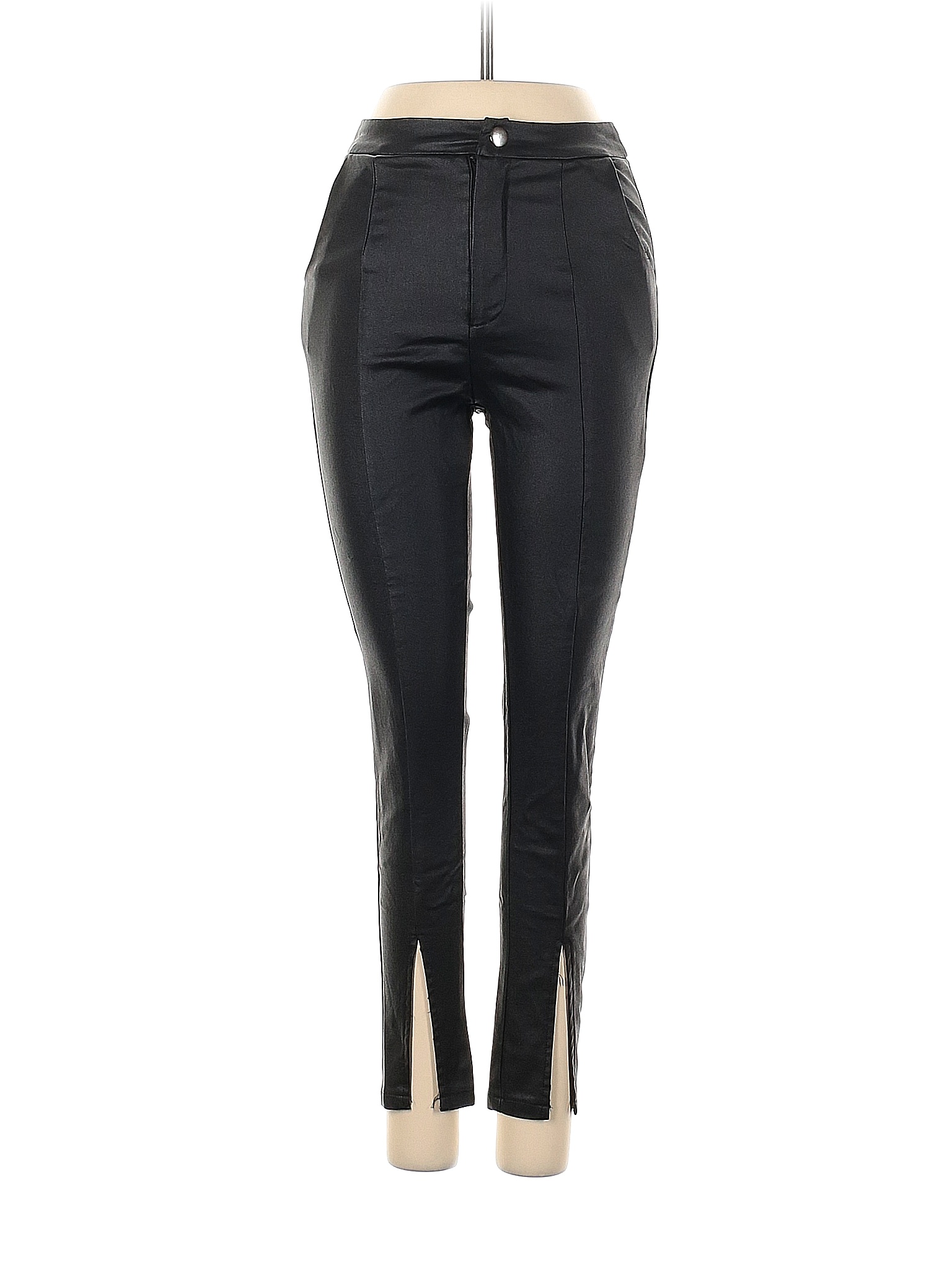 Princess Polly Solid Black Faux Leather Pants Size 0 - 59% off | thredUP