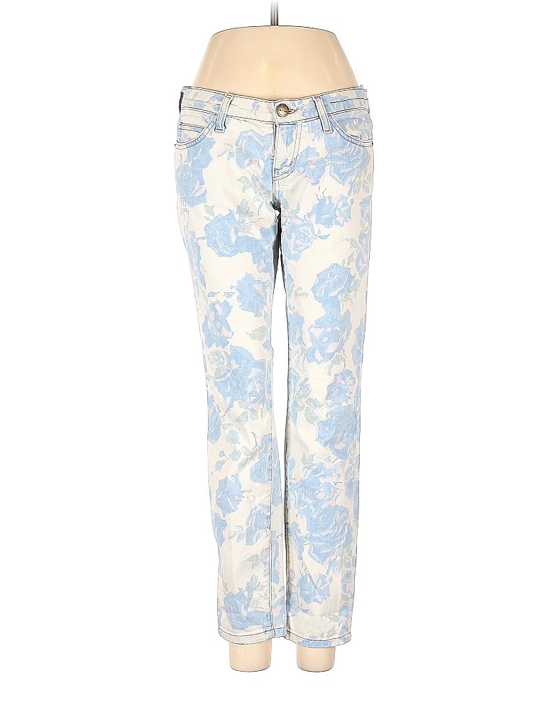Current/Elliott Floral Multi Color Blue Jeans Size XS (0) - photo 1