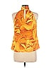 7th Avenue Design Studio New York & Company 100% Polyester Tropical Colored Orange Sleeveless Blouse Size S - photo 2