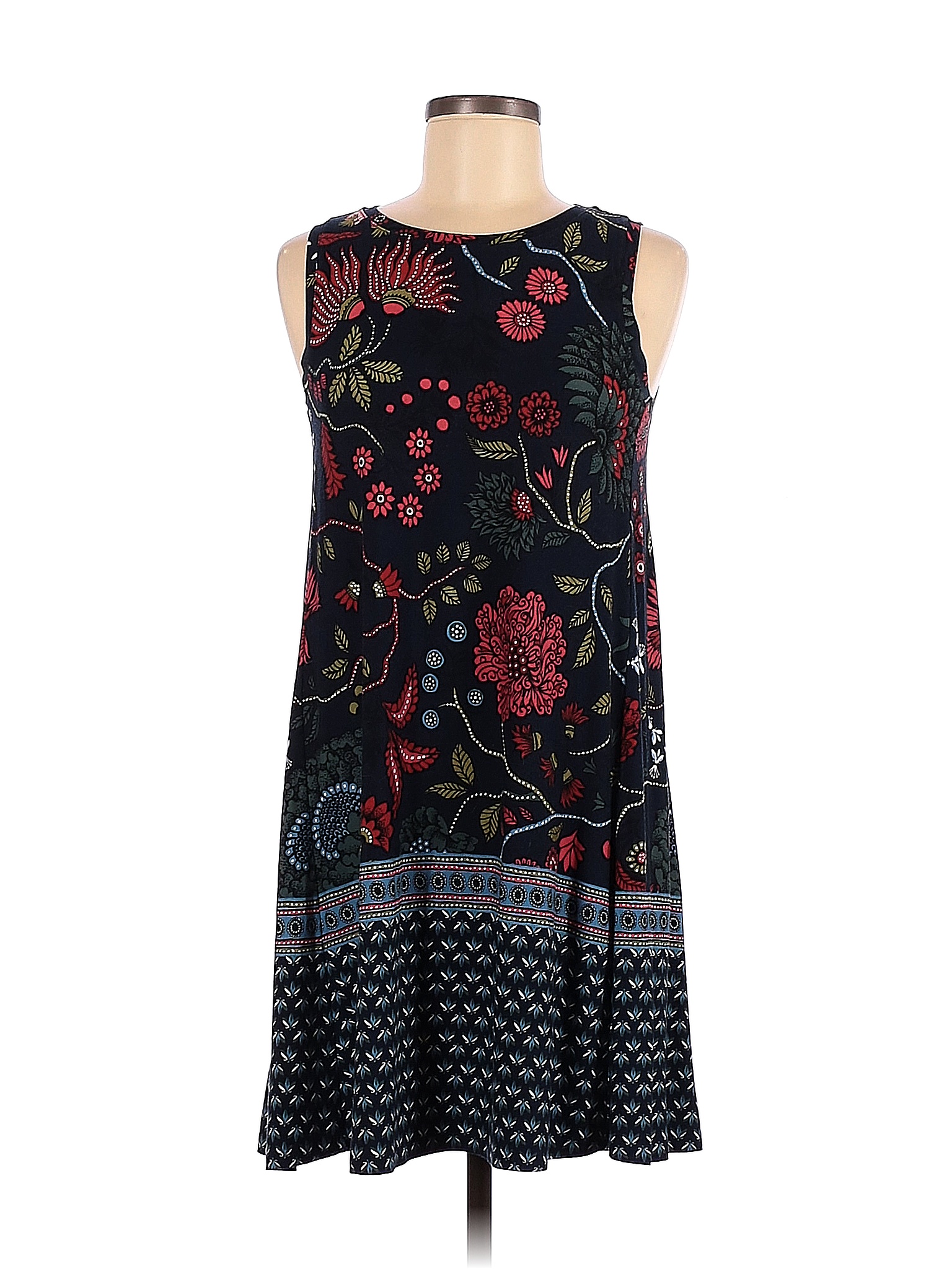 Ann Taylor LOFT Floral Blue Casual Dress Size S (Petite) 70 off