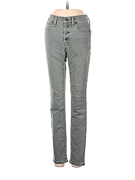 Madewell 9" Mid-Rise Skinny Jeans: Garment-Dyed Button-Front Edition (view 1)