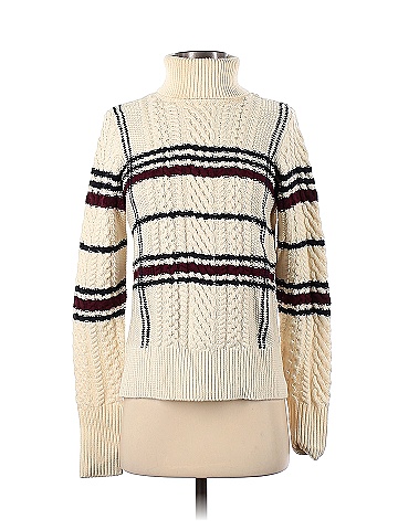 Joie Color Block Stripes Ivory Wool Pullover Sweater Size XS 89