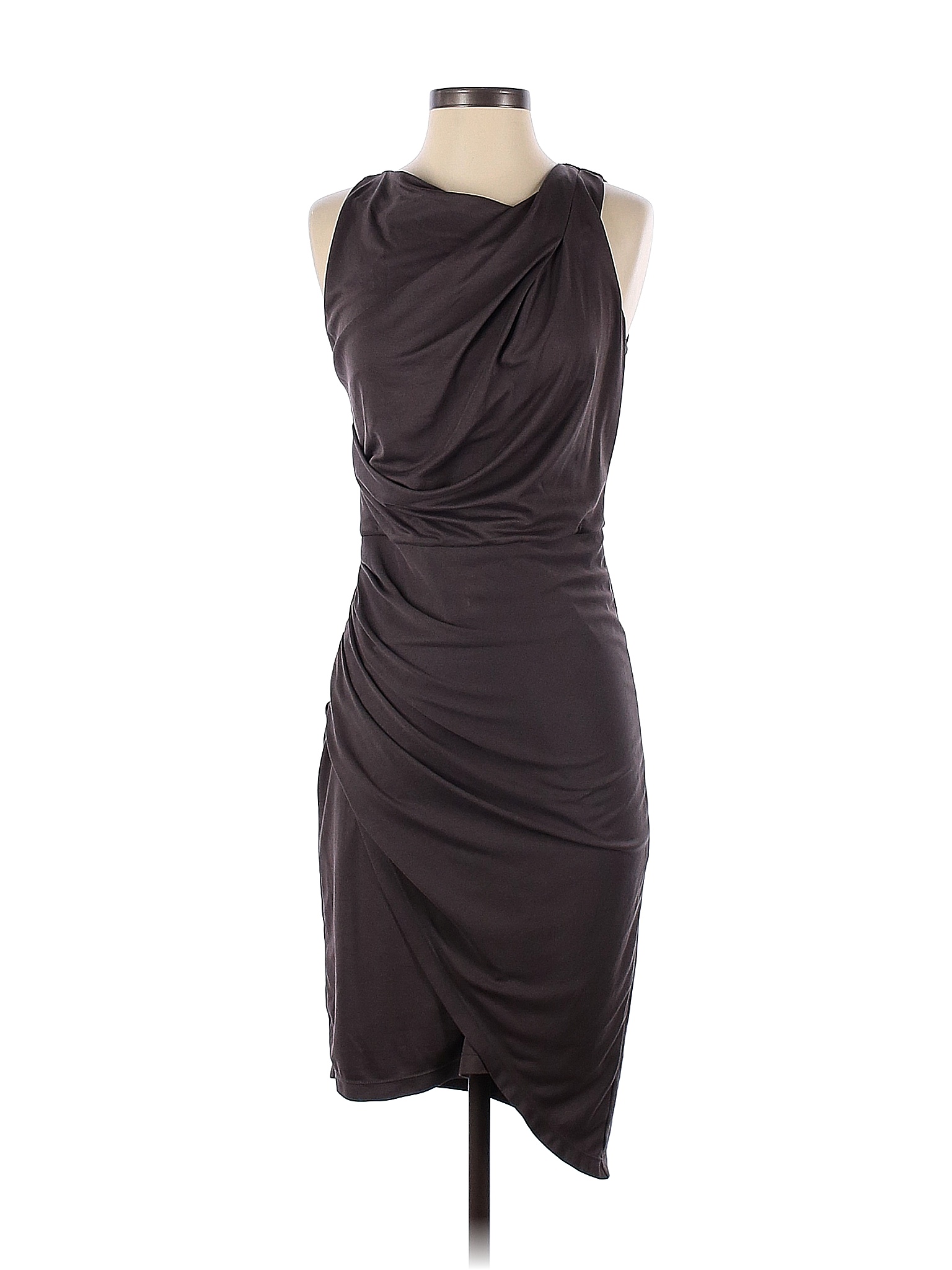 Halston Gray Dark Slate Draped Sheath Size S - 68% off | thredUP