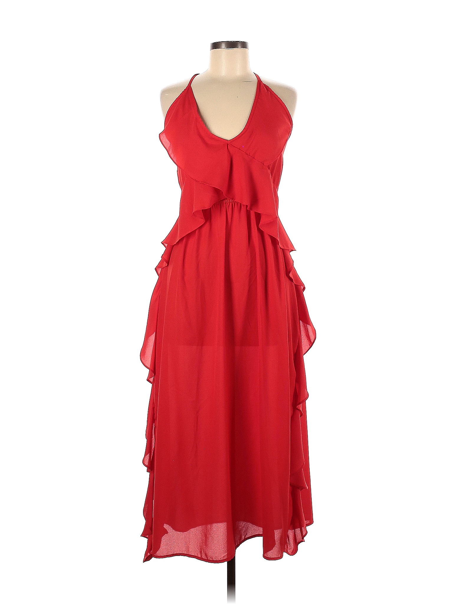 Area Stars 100% Polyester Solid Colored Red Claire Dress Size M - 71% ...