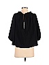 Eva Mendes by New York & Company 100% Polyester Polka Dots Black Long Sleeve Blouse Size XS - photo 2