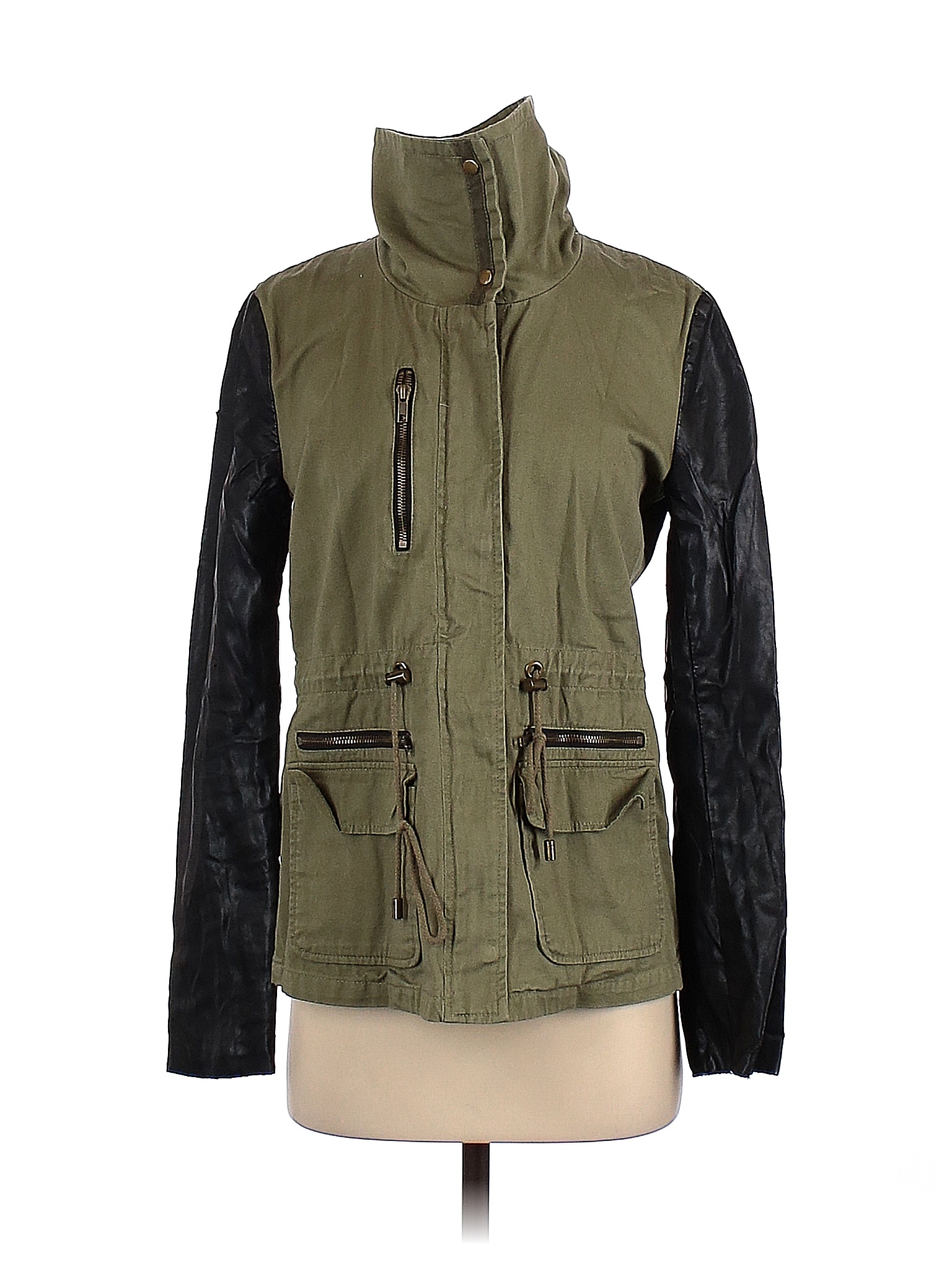 Forever 21 100 Cotton Solid Colored Green Jacket Size S 70 off