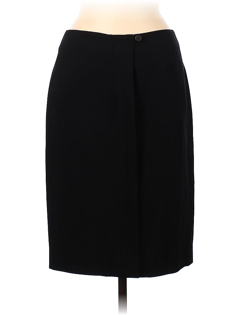 Giorgio Armani 100% Wool Solid Black Wool Skirt Size EU (FR) 42 / US 10 - photo 1