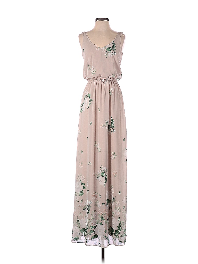 Show Me Your Mumu 100% Polyester Floral Blush Tan Casual Dress Size XS - photo 1