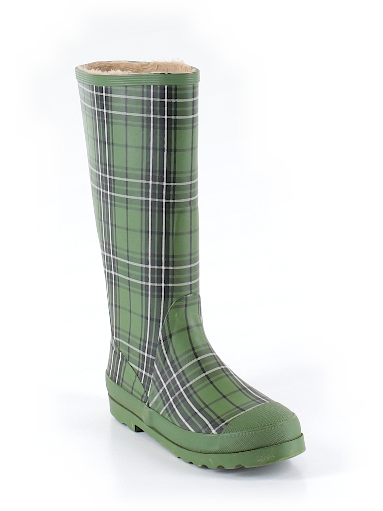green plaid boots